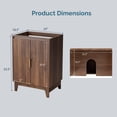 thumbnail image 4 of Ktaxon Fluted 24'' Bathroom Vanity Cabinet  without Sink Top, U - shaped Shelf, Walnut  (Only Cabinet), 4 of 10