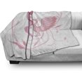thumbnail image 3 of Manta de fénix, mística con dragón y pájaro mitológico, acuarela china, pieza decorativa de franela polar, funda de sofá suave para adultos, 60" x 80", rosa, blanco, 3 of 7