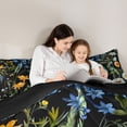 thumbnail image 4 of Erosebridal Watercolor Floral Twin Bedding Sets for Girls, Black Bedding Comforter Set, Black Reversible, 7-Piece, 4 of 5