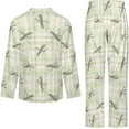 thumbnail image 6 of Top-kevin Pajama Sets for Womens Cowboys Riding Horses Loose Button Down Long Sleeve Shirts And Pants Set, 6 of 12