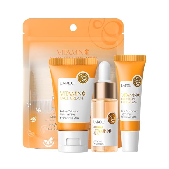 Set de cuidado de la piel Juegos de regalo de belleza con vitamina C Kit de cuidado de la piel con suero Crema para ojos Crema facial Kit de viaje para mujeres Mamá Esposa Hermana Hija Adolescente Niñ