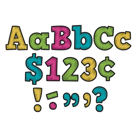 Teacher Created Resources Chalkboard Brights Bold Block 4" Letters Combo Pack