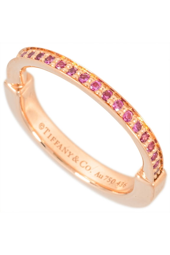 Pre-Owned Tiffany & Co. Rock Small Ring Pink Sapphire Approx. Size 11 18KPG 4.2g Gold