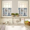 thumbnail image 6 of Summer Marine Life Starfish Lighthouse Sailboat Rod Pocket Window Curtain, 3pcs Tier Valance Set Ocean Beach Kitchen Privacy Printed Short Curtain Valances for Bedroom Bathroom Living Room, 6 of 6