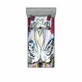 thumbnail image 2 of Ambesonne Floral Fitted Sheet & Pillow Sham Set, 2 White Swans in Lake, Queen, Multicolor, 2 of 3