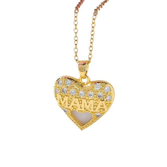Nvzi Ideas de regalos para el Día de la Madre - Collar para el Día de la Madre para Madre para mamá de parte de su hijo Regalos para ella Regalos para mamá Regalo para el Día de la Madre (Oro)