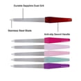 thumbnail image 6 of EXLEAF Nail Files for Natural Nails Made of Stainless Steel, Sword Fingernail Files with Sharp Pointed Tip Non Slip Handle, Diamond Finger Nail Filers for Women Sapphire Grit Color, 6 of 7