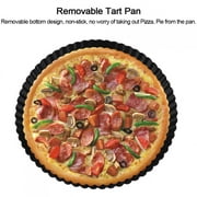 9 inch Tart Pie Pan Bakeware Nonstick Quick Release Coating Loose Bottom Quiche Tart Pan,Round Tart Quiche Pan with Removable Base