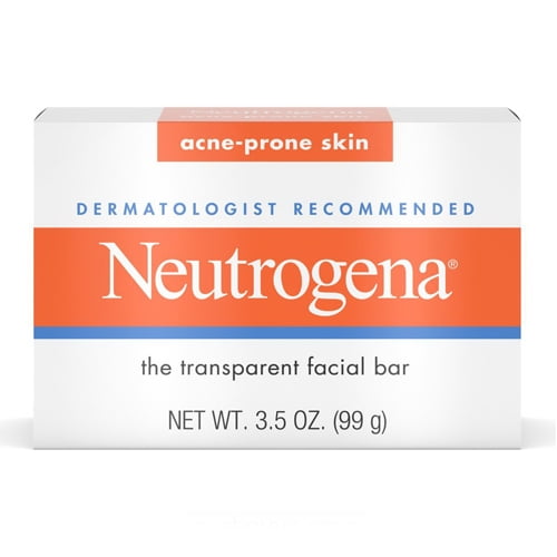 Neutrogena The Transparent Facial Bar Soap With AcneProne Skin Formula 3.5 Oz, 2 Pack