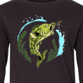 thumbnail image 4 of Inktastic Leaping Bass Fish Fishing Illustration Long Sleeve Youth T-Shirt, 4 of 5