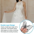 thumbnail image 3 of Uxcell 10Pcs Aplique de Mariposa de Encaje Bordado, 2"x2.4" Parche de Mariposa para Coser Apliques de Organza de Doble Capa para Ropa Vestidos de Boda Manualidades, Gris Plateado, 3 of 5