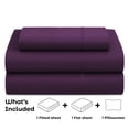 thumbnail image 3 of Bed Sheets Set, Microfiber Bedding Set, Deep Pockets, Wrinkle & Fade Resistant, Hypoallergenic Sheet & Bed Pillow Cases, 6-Piece (King, Purple), 3 of 9