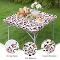 thumbnail image 4 of White Cow Bow Pattern Square Fitted Tablecloth with Elastic Edge,Square Table Cover,Washable Elastic Table Cover for Home Kitchen Party Decor 34in(86cm), 4 of 6