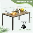 thumbnail image 4 of Devoko  Patio Dining Table 59" x 35" Outdoor Furniture Metal Rectangular Table, Brown, 4 of 7