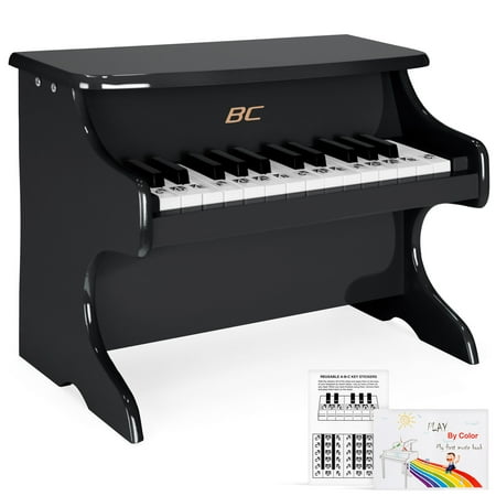 Ez Play Piano - Best Choice Products Kids Toddler Educational Learn-To-Play Mini Piano Musical Instrument Keyboard Toy w/ Key Note Stickers, Music Book, 25 Full Size Keys - Black