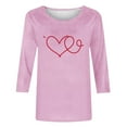 thumbnail image 4 of Avrnliq Womens Pink Valentine's Day Heart Print Top Romantic Love Heart Holiday Outfit Cute Casual Top for Ladies Date Night Party Galentine's Day Wear,Size XL, 4 of 5