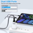 thumbnail image 2 of Fast Charging Block, 3 Pack USB Wall Charger with 10FT Type C Charging Cable USB C Cable, Dual Port Phone Charger, Android Charger Block USB Brick Charging Station USB Charger Block[White], 2 of 9