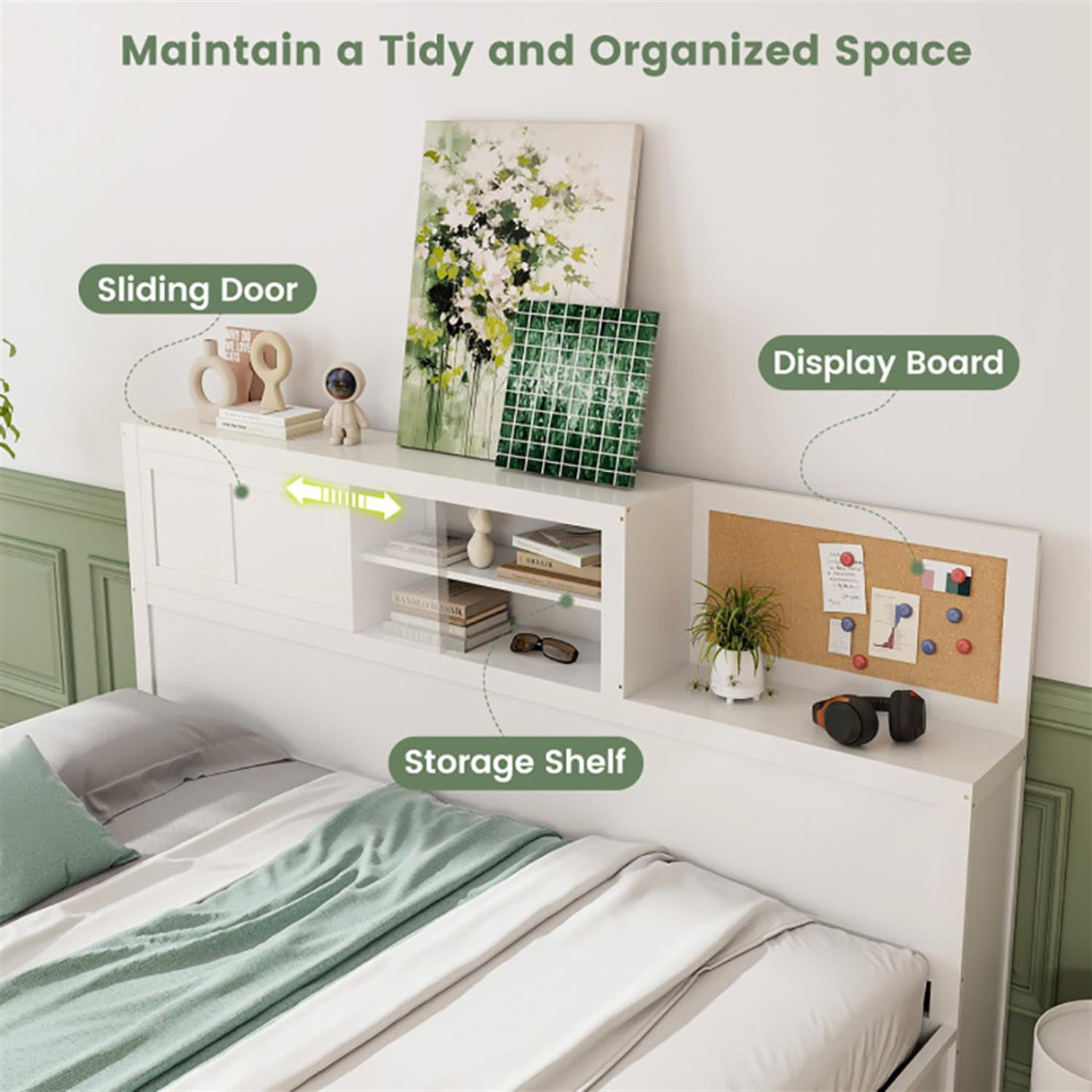 Demi Bonn Twin Size Wooden Daybed with 3 Drawers with Storage Shelves, Modern Wooden Bed Frame for Teens, White