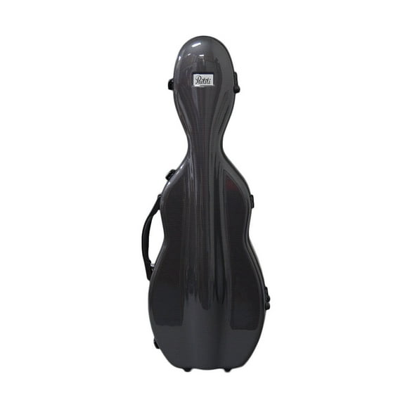 VIOLIN CASE --- PAITITI Cello Shaped Full Size Durable Super Light Fiber Glass Violin Case with Hygrometer Backpackable (Black)