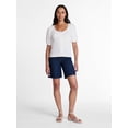 thumbnail image 3 of Time and Tru Women's Pointelle Top with Short Sleeves, Sizes XS-XXXL, 3 of 6