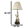 thumbnail image 2 of Rustic Western Entwined Stag Deer Antlers On Tree Ring Table Lamp With Shade, 2 of 9