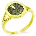 thumbnail image 1 of Stainless Steel Tsugara Samurai Crest Minimalist Oval Top Polished Statement Signet Ring, 1 of 1