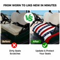thumbnail image 4 of Golf Cart Seat Covers for 2 Seater,Nautical Anchor Microfiber Cart Seat Towel Blanket,Red Navy Blue White Stripe Geometric Absorbent Breathable Non Slip Bench Seats Protector for Golf Course 51"x31", 4 of 9