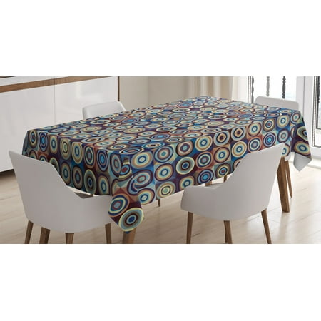 

Geometric Decor Tablecloth Modern Ring Formed Round Spiral Vortex Circles in Many Tones Artwork Rectangular Table Cover for Dining Room Kitchen 60 X 90 Inches Royal Blue Umber by Ambesonne