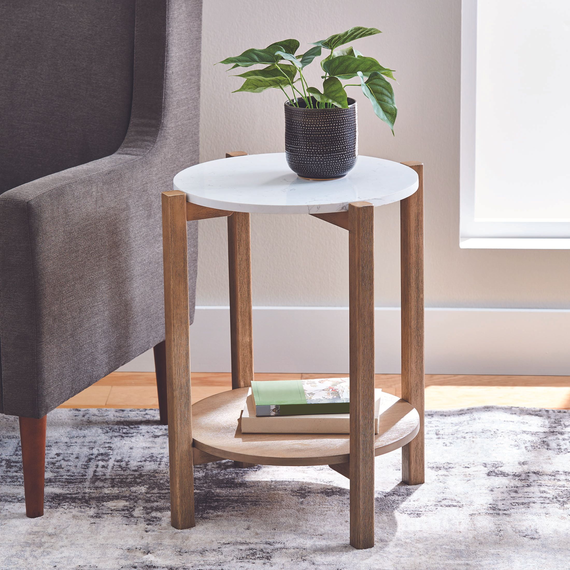 Better Homes & Gardens Round Marble End Table
