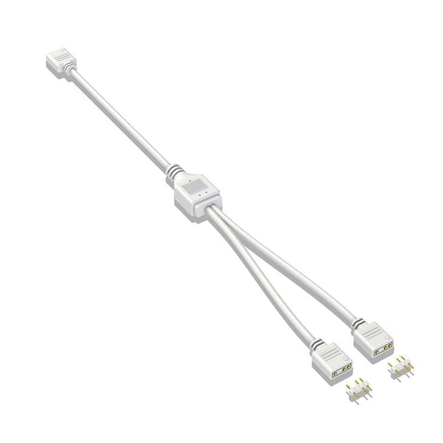 Cable alargador de 5 V y 3 pines para placa base de ordenador, conexión de 1 punto y 2 concentradores, divisor ARGB, color blanco