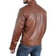 thumbnail image 6 of Men's Quilted Brown Real Leather Jacket, 6 of 7
