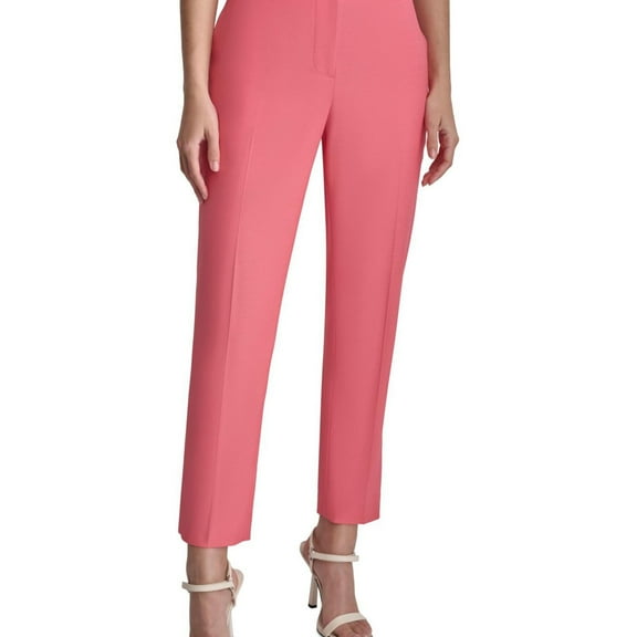 DKNY Womens Straight-Leg Dress Pants, Pink, 2