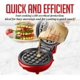 thumbnail image 5 of OVENTE Electric Mini Waffle Maker, 550W Fast Heating Element with Overheat Protection, Red WM215R, 5 of 7
