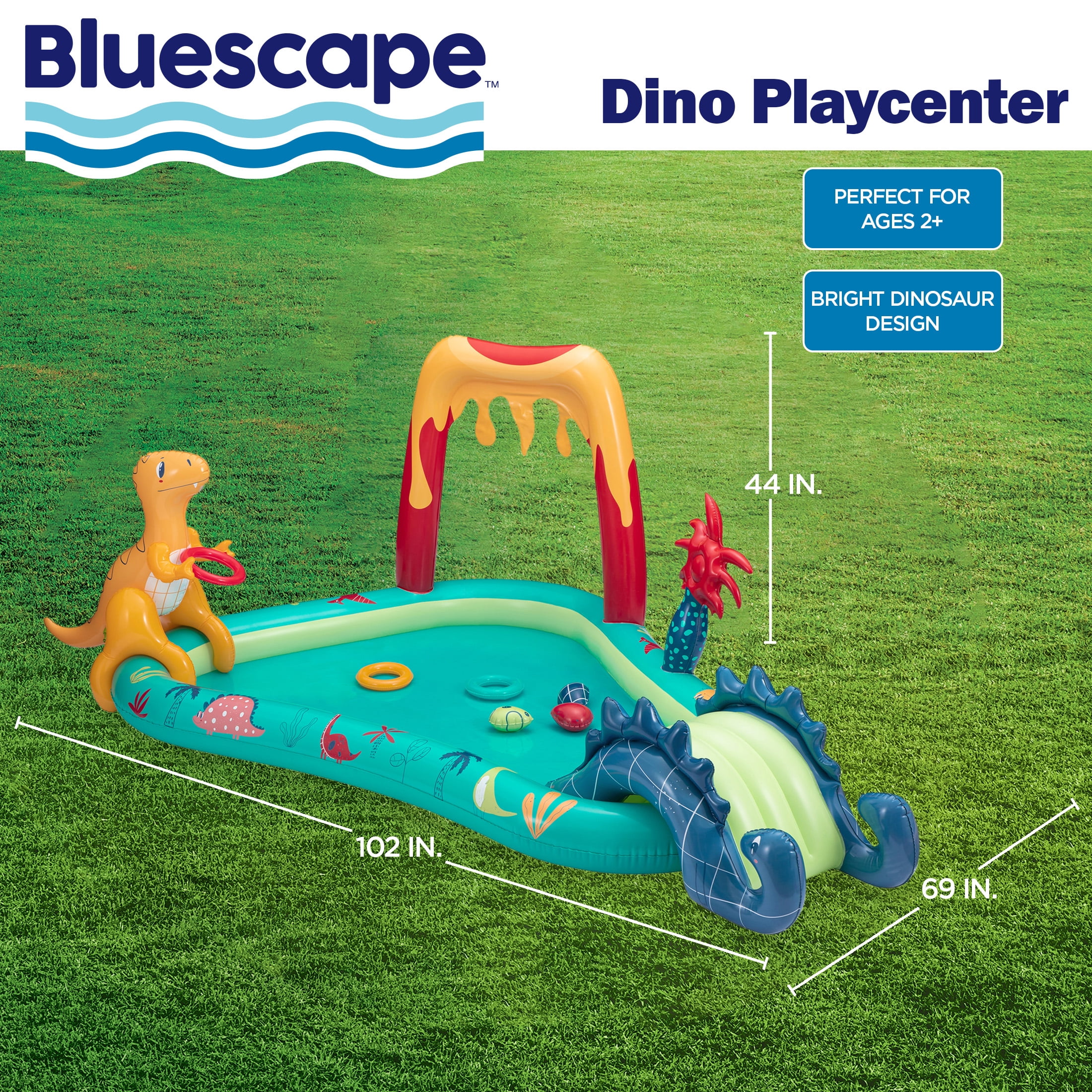 Bluescape Dino Play Center, Inflatable Pool Game & Toys, Age 2 & up, Unisex