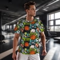 thumbnail image 3 of Wukai Balls Print Men's Short-Sleeved Mesh T-Shirt,Quick-Dry Short Sleeve Workout T-Shirt-, 3 of 8