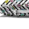 thumbnail image 4 of Chill Pet Bed, Black Zigzags with Colorful Cartoon Clouds Rainbow Ghost and Sweets, Chew Resistant Pad for Dogs and Cats Cushion with Removable Cover, 24" x 39", Multicolor, by Ambesonne, 4 of 4