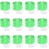 12 Pack Fairy Lights Battery Operated String Lights，7FT 20LED Waterproof Silver Wire Christmas Lights Outdoor,Firefly Mini Lights for Bedroom Party Birthday Wedding Indoor Decorations.