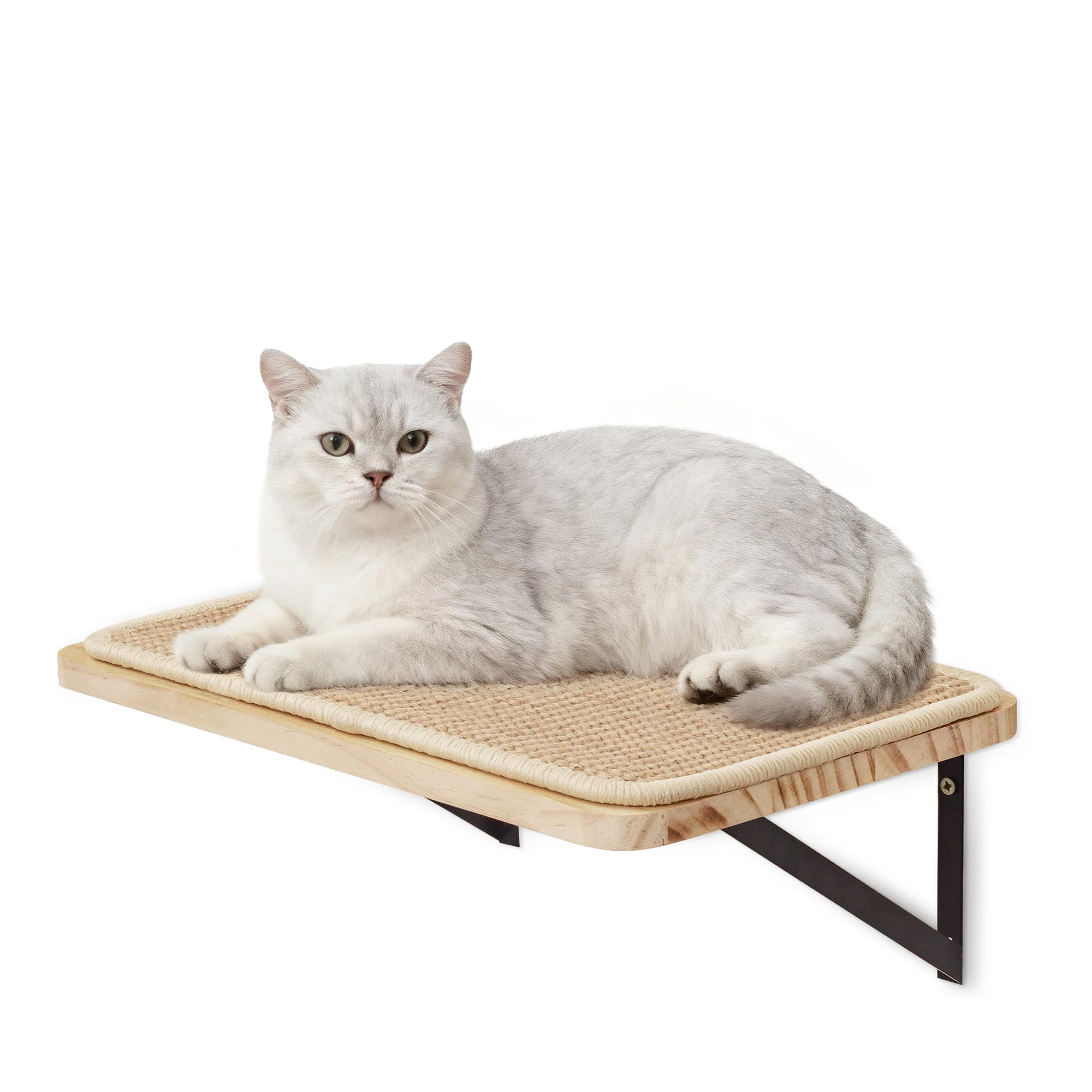 Cat Floating Wall Shelf With Mat  9.7x16.6 Inch Large 1 Thick Wood Window Perches Hanging Shelves Mounted Beds For Sleeping Playing Climbing Support To 30 Lbs