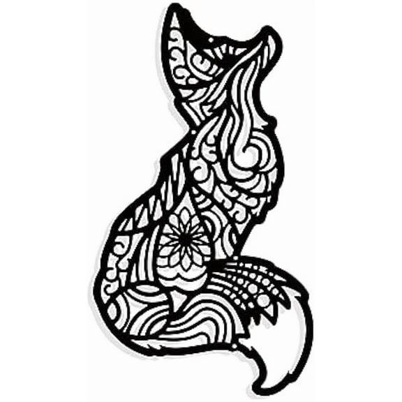 Fox Metal Wall Art Decor, Black Wall Hanging Decor Silhouette Wall Art for Home Bedroom Living Room Garden Hotel Office Wall Christmas Festival Decoration Gift, 6.57×11.8"