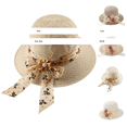 thumbnail image 2 of Duoif Women's Wide Brim Sun Hats with Bowknot, Boho Summer Beach Hat,Floppy Hat, Outdoor Sun Protection Hat, 2 of 2