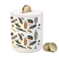 thumbnail image 3 of Feathers Piggy Bank, Arrangement of Types of Quills in Vivid Tones Grey Splashes Image Print, Ceramic Coin Bank Money Box for Cash Saving, 3.6" X 3.2", Multicolor, by Ambesonne, 3 of 4