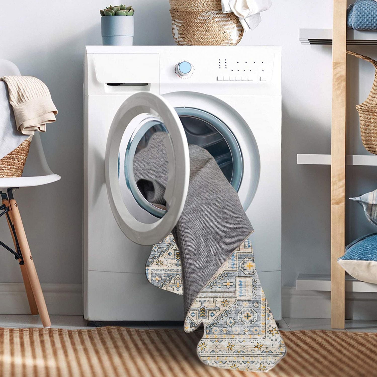 Tapis d'appoint lavable Parson 3 pi x 5 pi gris et beige