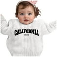 thumbnail image 2 of Bobifish Little Girls Dark Green Ribbed Sweater “CALIFORNIA 1998” Letter Print Long Sleeve Knitted Retro Style Casual Boys Girls Knitted Pullover Top, 2 of 3