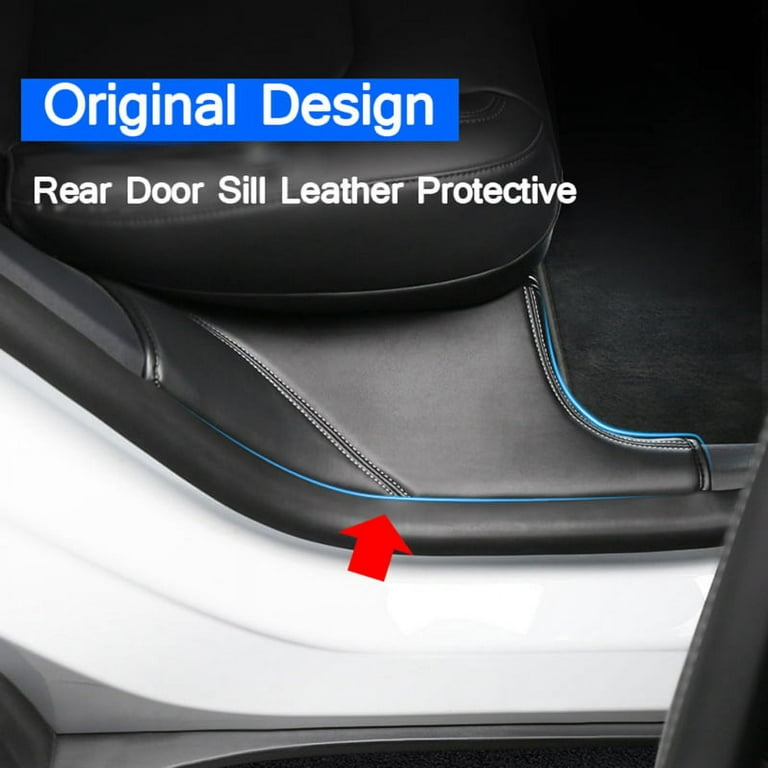1Pair Car Rear Door Sill Protector Cover Anti Kick Pad Fit for Tesla Model Y  