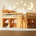 thumbnail image 2 of Bellemave Full Size Loft Bed with Storage and Headboard LED Light, Wooden Low Loft Bed with Bookshelf, Space-Saving Loft Beds Frame with Cabinet for Small Bedroom, No Box Spring Needed,Natural, 2 of 6