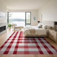 thumbnail image 3 of ODIKA 9'x12' Washable Area Rug Non-Slip, Chair-Friendly Plaid Grid Farmhouse Decorative Checked Checkered Striped Christma for Dining Room, Basement, Large Office, 3 of 7