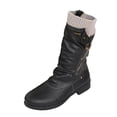 thumbnail image 2 of Bottes pour Femmes Vintage Hiver Fermeture Éclair Mi-Mollet Lacets Enfiler Chaussures Rétro pour Dames, 2 of 6