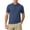 Navy, variant on Lovzfmll Men's Summer Fashion Casual Stand Collar Solid Color Linen Short Sleeve Shirt, Soft Breathable Beach Top Navy, 2XL