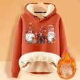 thumbnail image 2 of XIAOCHA Womens Hoodies Christmas Santa Claus Graphic Sherpa Lined Hoodie Cozy Fleece Pullover Sweatshirt Festive Holiday Winter Wear, 2 of 4