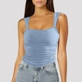 thumbnail image 3 of Mittory Women Sleeveless Tank Crop Top Square Neck Ruched Bustier Backless Strappy Tanks Going Out Tops, 3 of 3